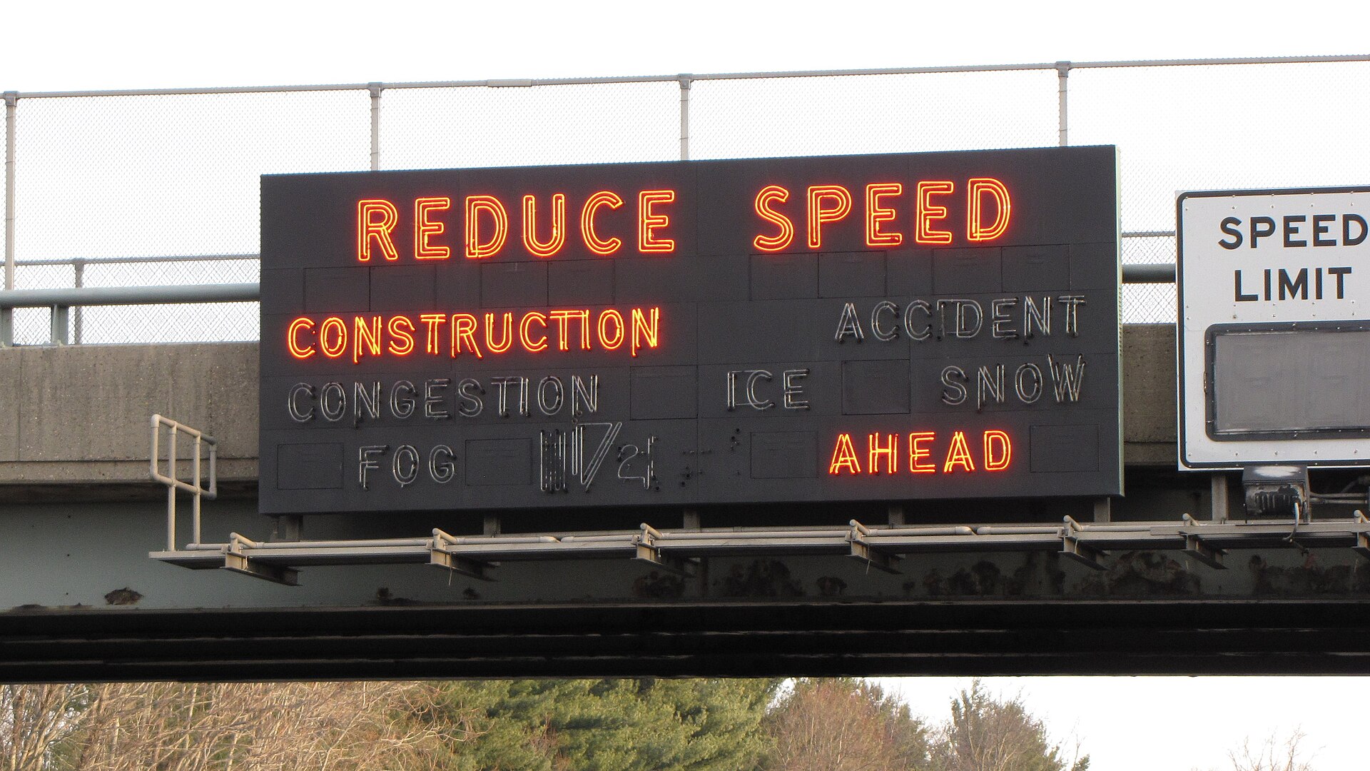 New Jersey Turnpike Reduce Speed sign