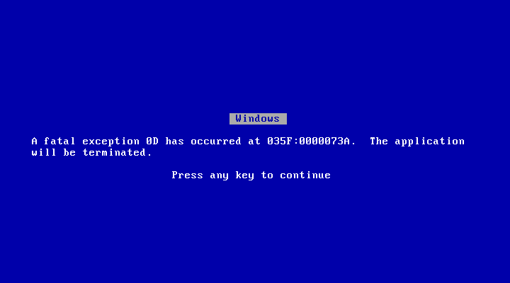 Windows95 4.0.122 SystemCrash